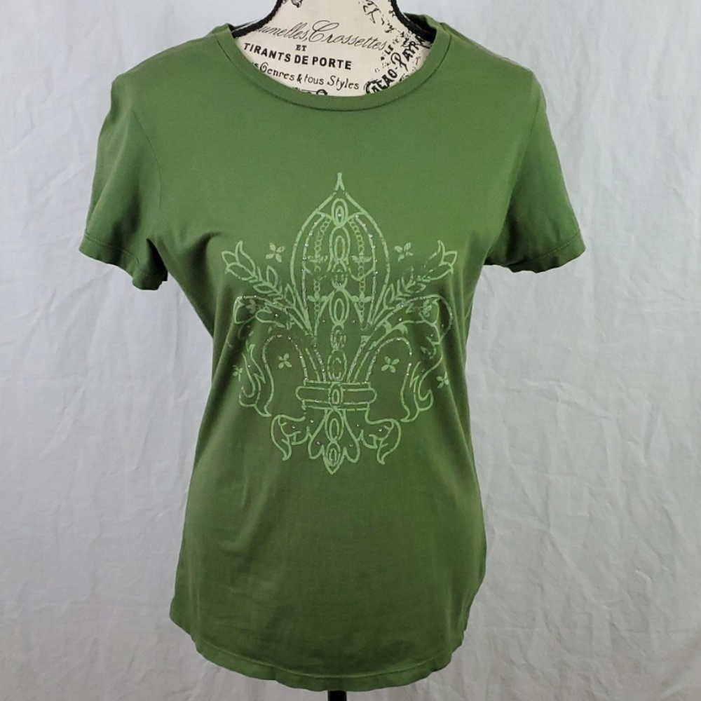 Love Child Tee/Fleur de Lis/Green/Size: XL (393)
